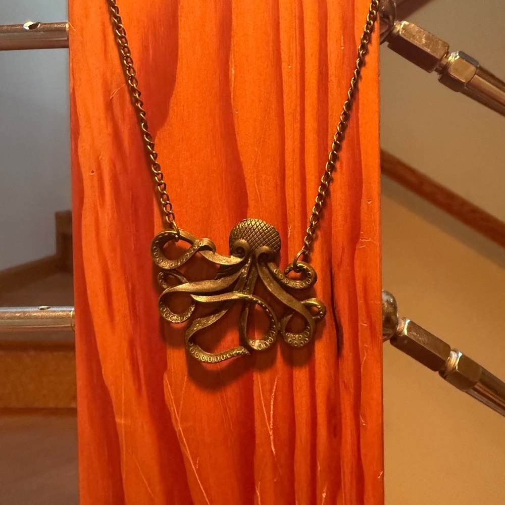 Vintage Octopus Pendant Necklace